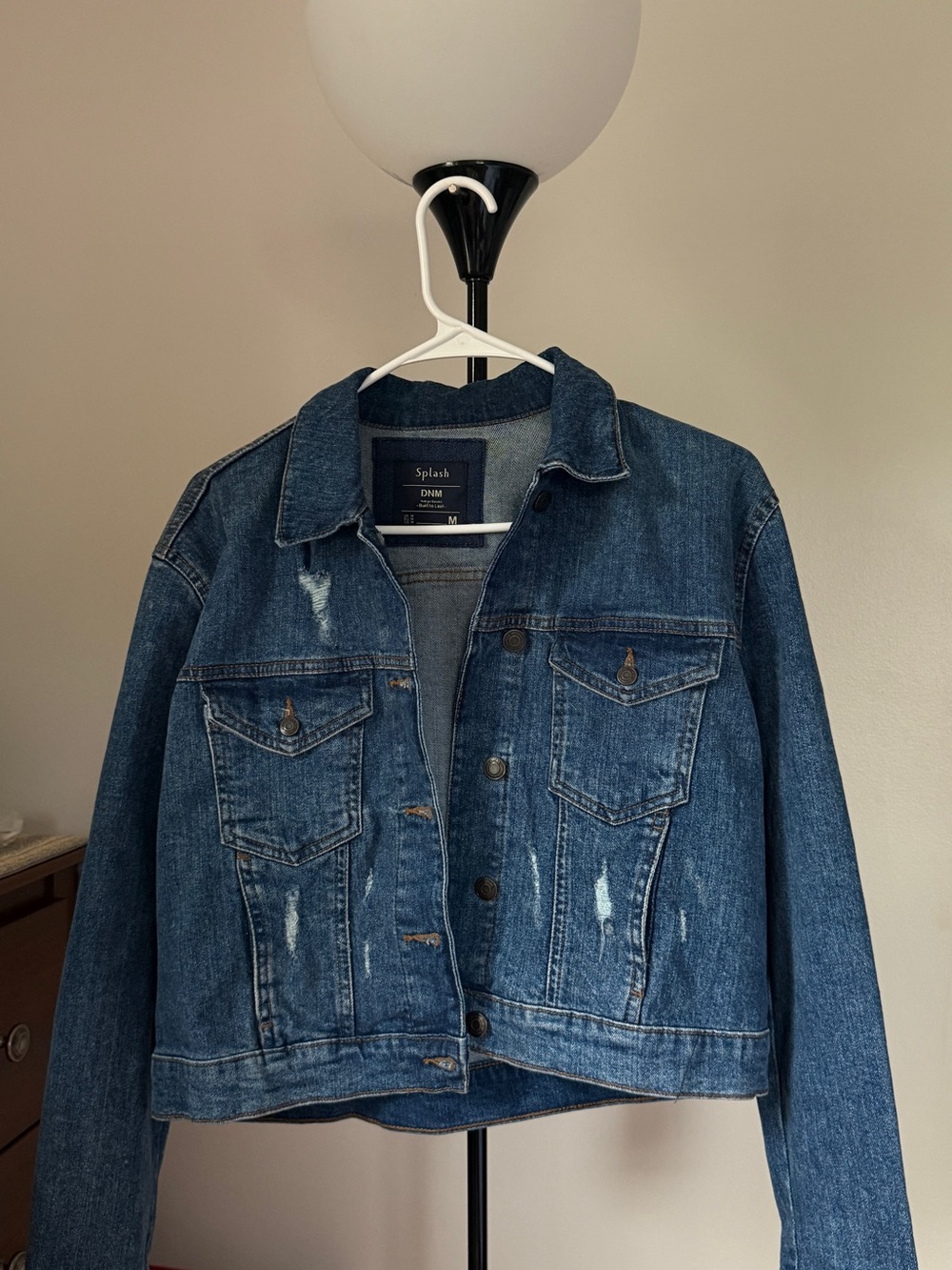 Splash Light Blue Denim Jacket with Navy Label